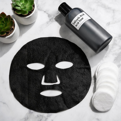 Poriënzuiverend stoffen masker met salicylzuur